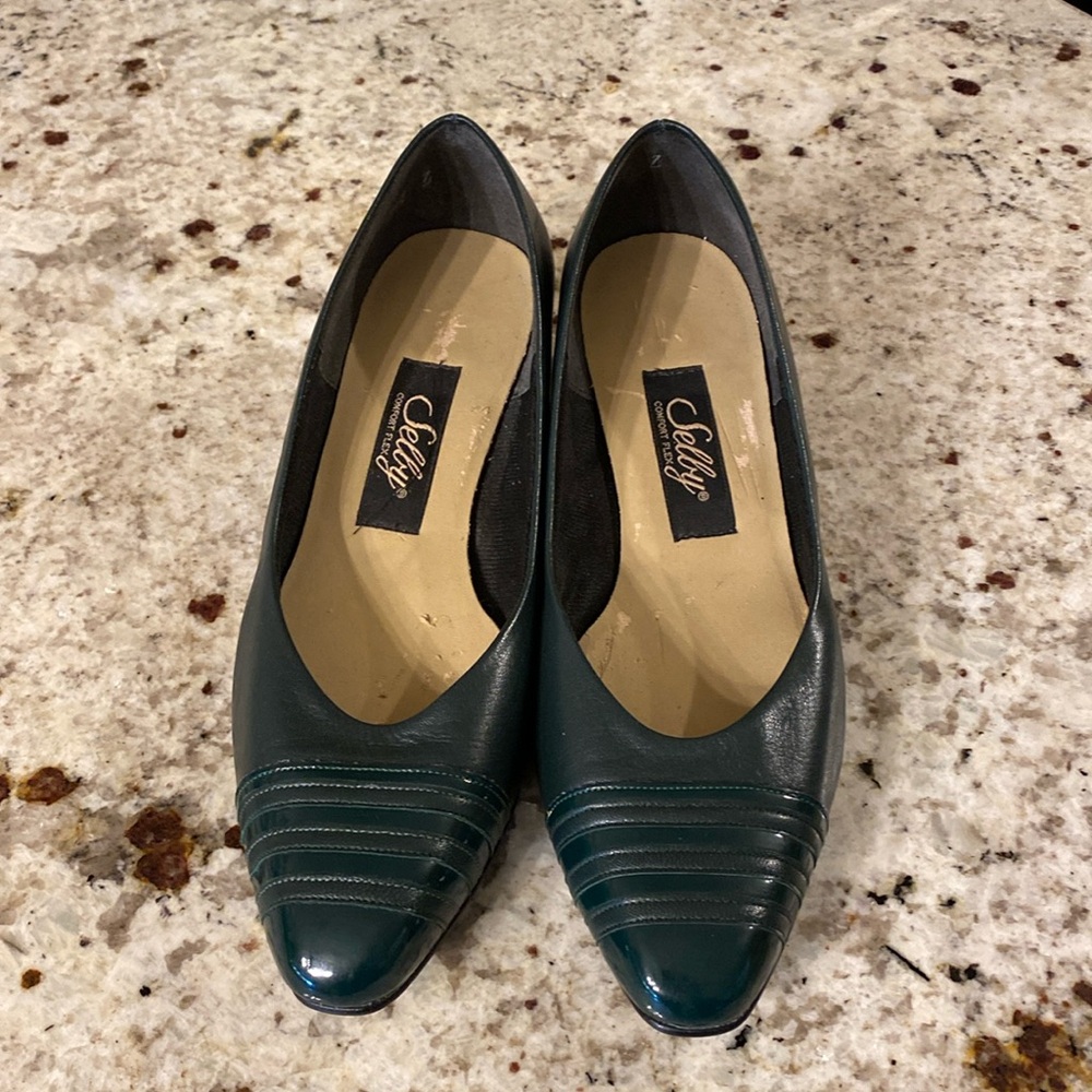 Shelby Green shoes one inch heal